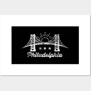 Philadelphia Bridge Skyline Sketch Posters and Art